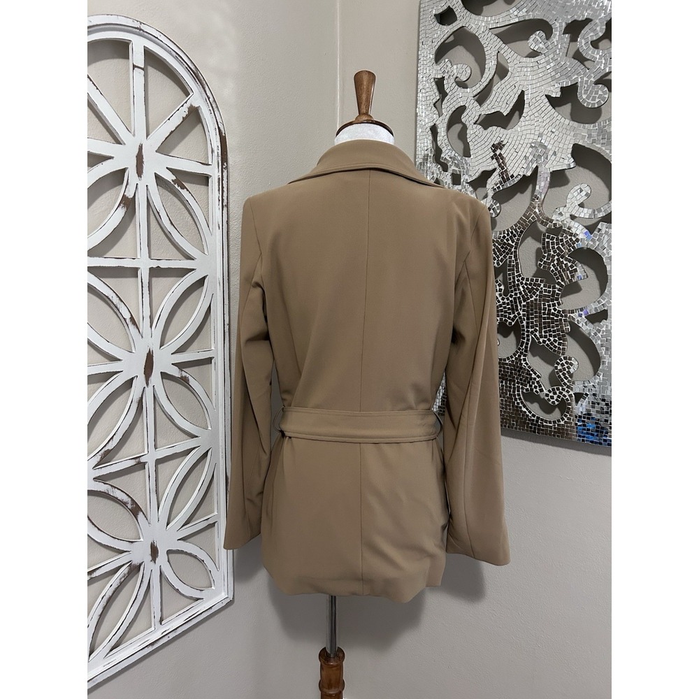 Boston Proper SIZE 8 Beige Stretch Beyond Travel Belted Jacket NWT - Picture 3 of 6